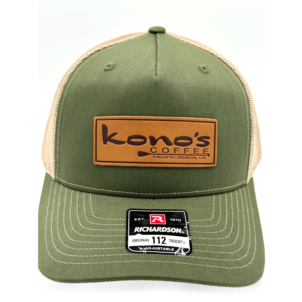Kono's Logo Hat - Leather Patch, Mesh Back